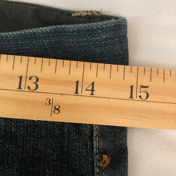 Theory Flare Jeans Low Rise Dark Wash 5 pocket EUC Trouser Style See Note, sz 2 - Picture 7 of 9